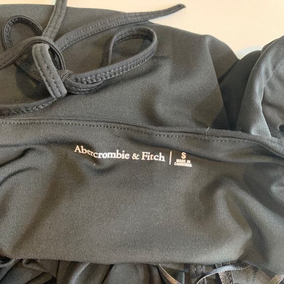 Abercrombie & Fitch Dress Womens S Small Black Bodycon Halter Keyhole Lined Midi - Picture 9 of 16